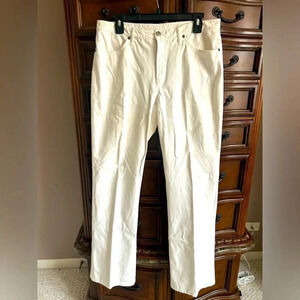 AR Dani White Denim Long Boyfriend Jeans Size 14